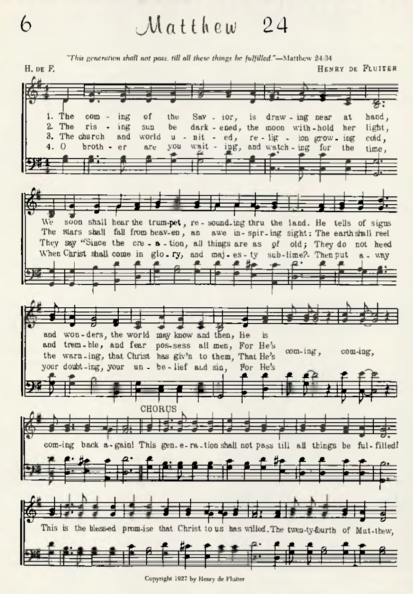 Henry de Fluiter: One of Adventist's Prolific Hymn Writers - Hymns for ...